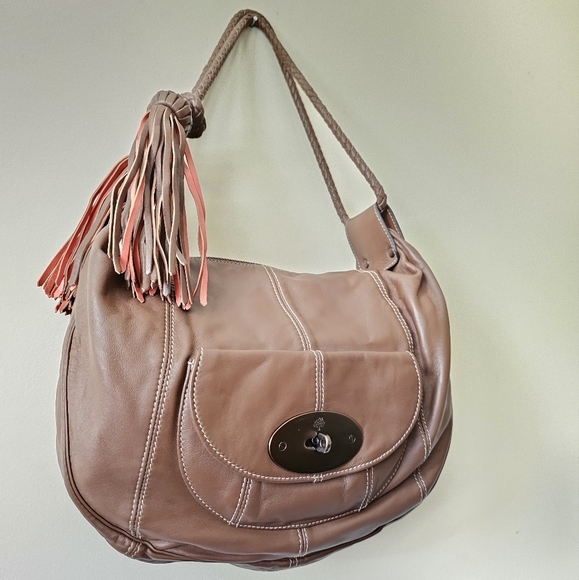 MULBERRY ARALINE Hobo Shoulder Handbag Big TASSELS - Picture 3 of 16